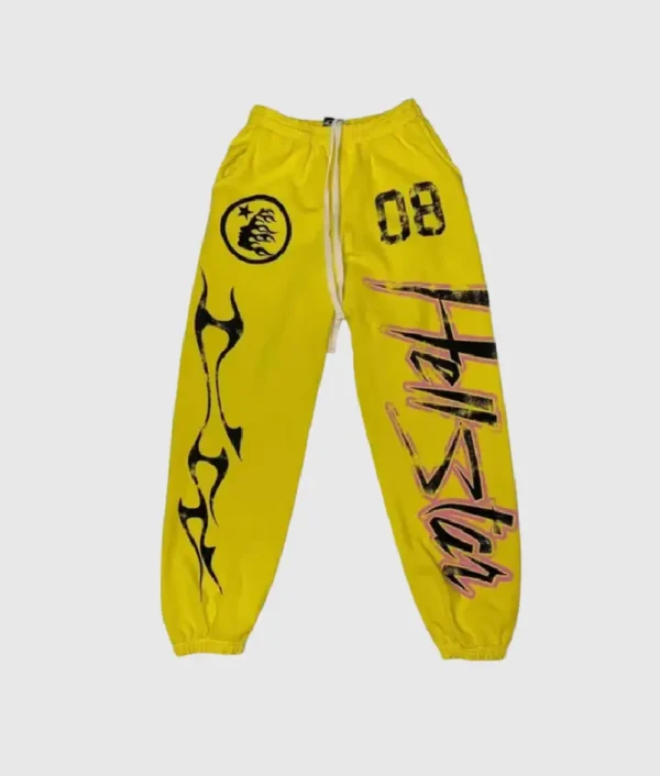 Hellstar Flame Flare Sweatpants Yellow